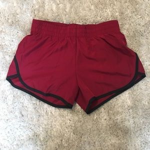 Red athletic shorts